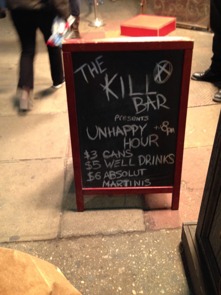 IMG_0024 - The Kill Bar - Unhappy Hour